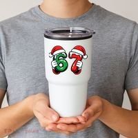 Christmas 67 Santa Hands Funny Meme 6-7 Sixty Seven Tumbler thumb 2