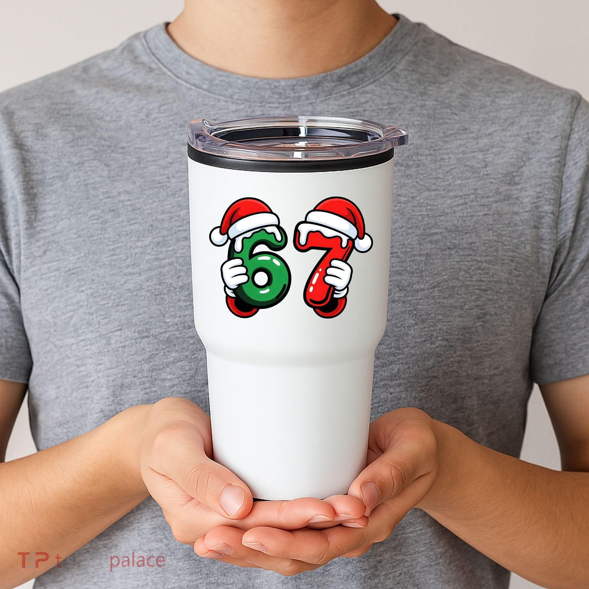 Christmas 67 Santa Hands Funny Meme 6-7 Sixty Seven Tumbler