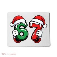 Christmas 67 Santa Hands Funny Meme 6-7 Sixty Seven Mousepad thumb 0