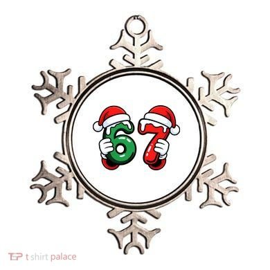 Christmas 67 Santa Hands Funny Meme 6-7 Sixty Seven Ornament
