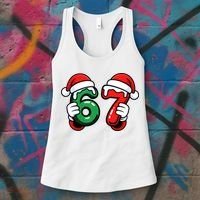 Christmas 67 Santa Hands Funny Meme 6-7 Sixty Seven Women's Tank Top thumb 3
