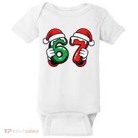 Christmas 67 Santa Hands Funny Meme 6-7 Sixty Seven Baby Bodysuit thumb 0