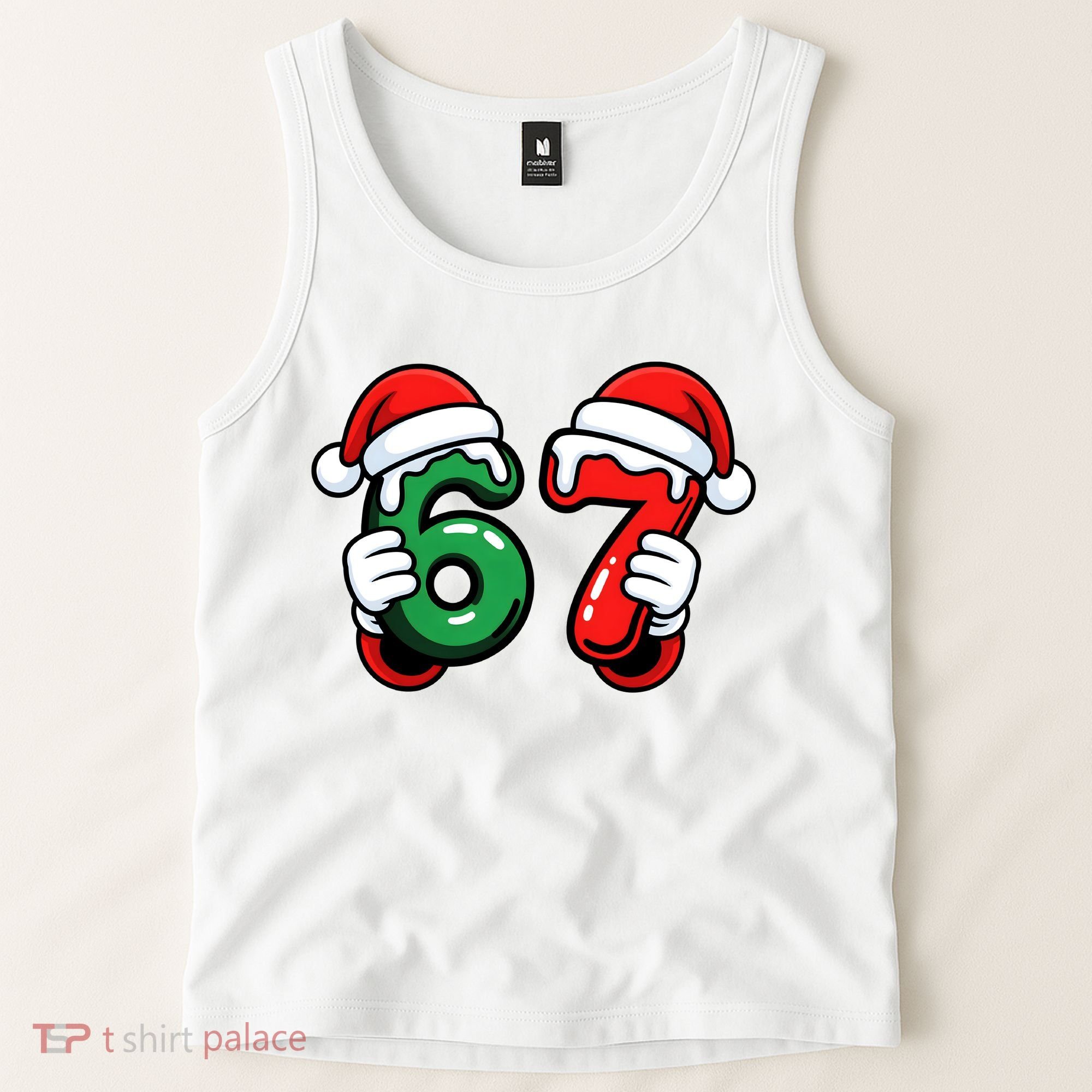 Christmas 67 Santa Hands Funny Meme 6-7 Sixty Seven Tank Top