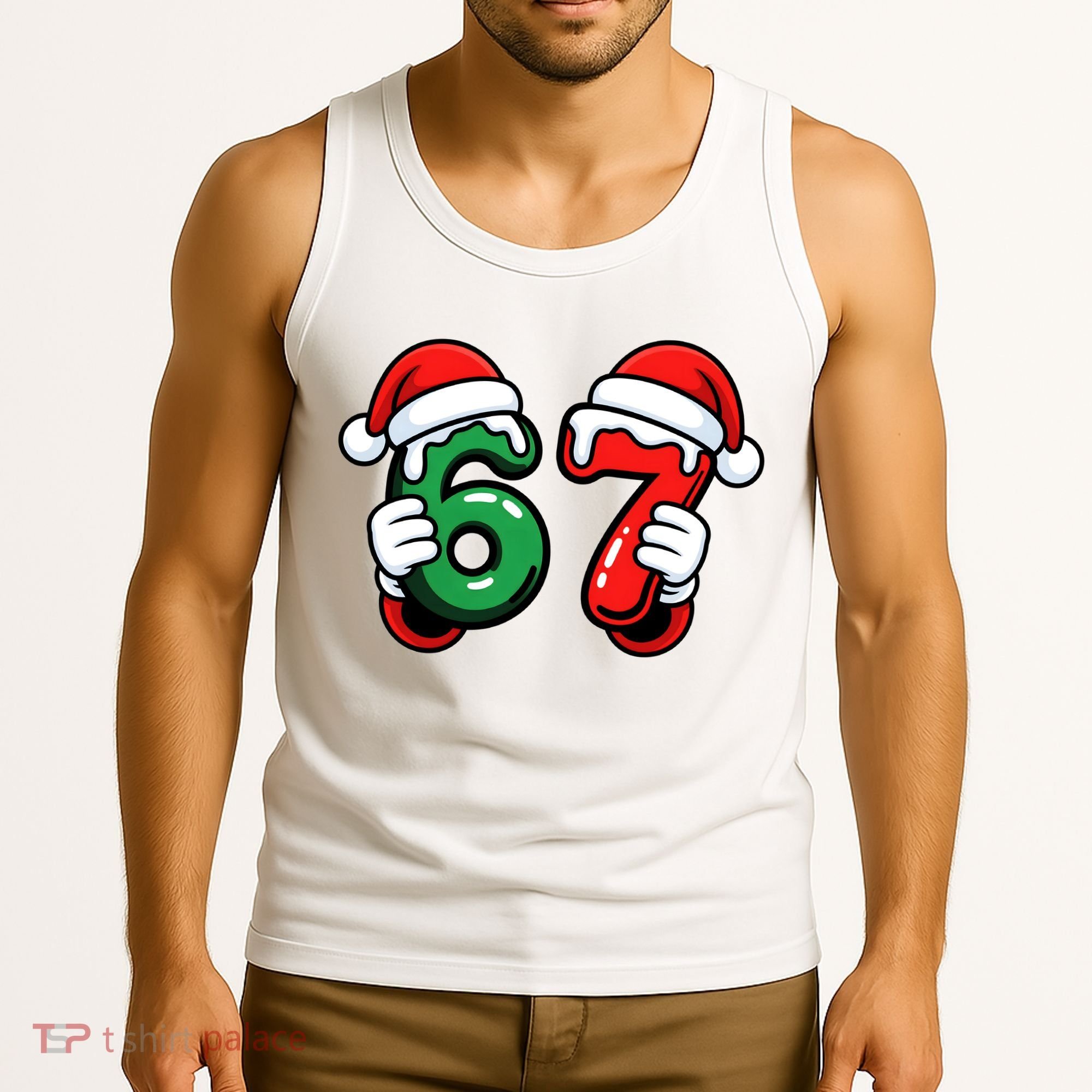 Christmas 67 Santa Hands Funny Meme 6-7 Sixty Seven Tank Top