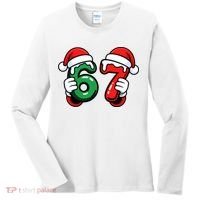 Christmas 67 Santa Hands Funny Meme 6-7 Sixty Seven Women's Long Sleeve Shirt thumb 0