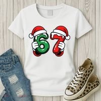Christmas 67 Santa Hands Funny Meme 6-7 Sixty Seven Women's T-Shirt thumb 3