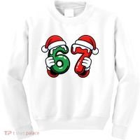 Christmas 67 Santa Hands Funny Meme 6-7 Sixty Seven Kids Sweatshirt thumb 0