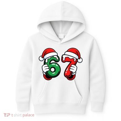 Christmas 67 Santa Hands Funny Meme 6-7 Sixty Seven Kids Hoodie