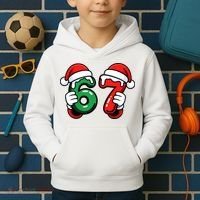 Christmas 67 Santa Hands Funny Meme 6-7 Sixty Seven Kids Hoodie thumb 2