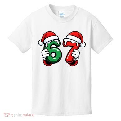 Christmas 67 Santa Hands Funny Meme 6-7 Sixty Seven Kids T-Shirt