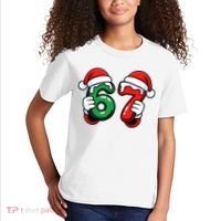 Christmas 67 Santa Hands Funny Meme 6-7 Sixty Seven Kids T-Shirt thumb 2