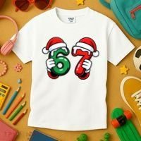 Christmas 67 Santa Hands Funny Meme 6-7 Sixty Seven Kids T-Shirt thumb 3