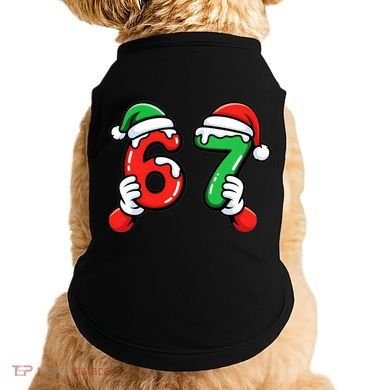 Christmas 67 Santa Hands 6-7 Meme Funny  Doggie Tank