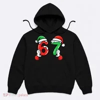 Christmas 67 Santa Hands 6-7 Meme Funny  Hoodie thumb 0