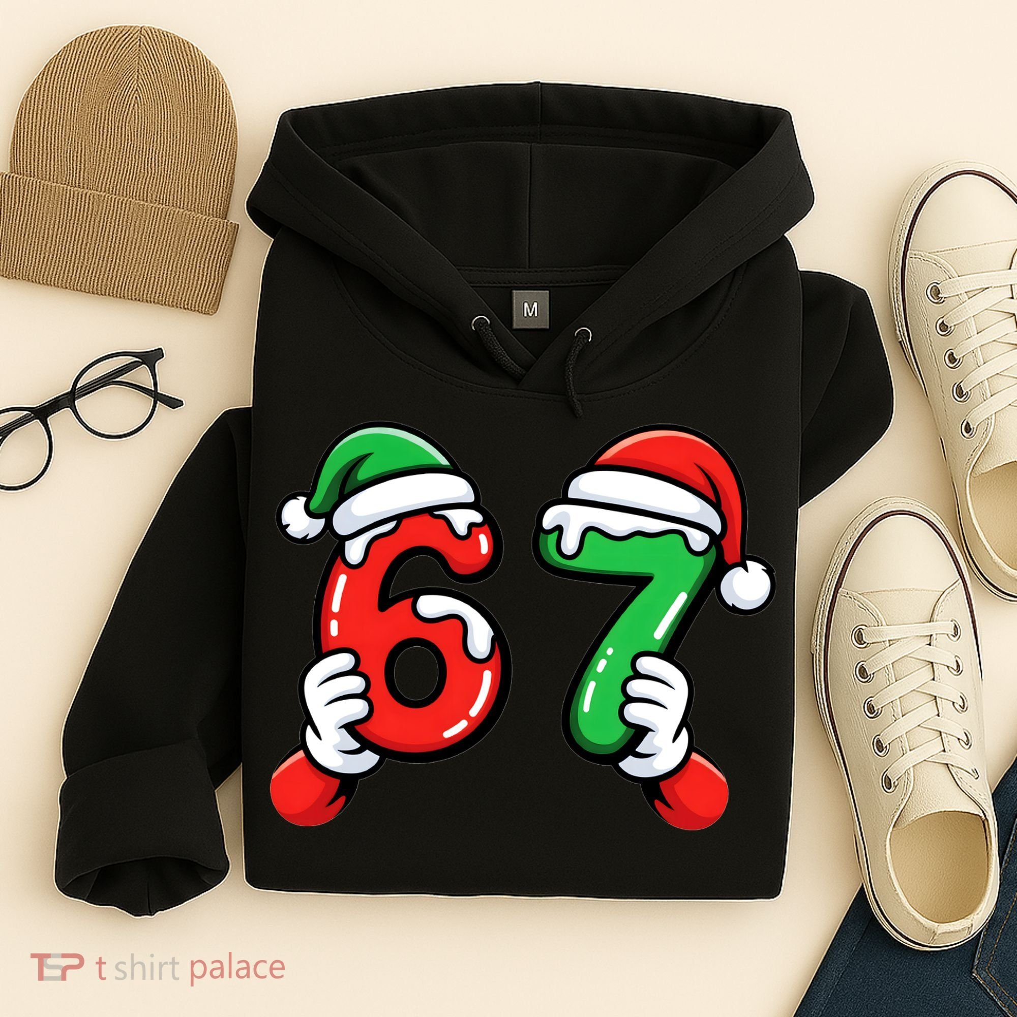 Christmas 67 Santa Hands 6-7 Meme Funny  Hoodie