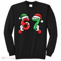 Christmas 67 Santa Hands 6-7 Meme Funny  Sweatshirt thumb 0