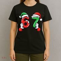 Christmas 67 Santa Hands 6-7 Meme Funny  T-Shirt thumb 4