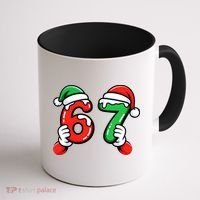 Christmas 67 Santa Hands 6-7 Meme Funny  Coffee Mug thumb 1