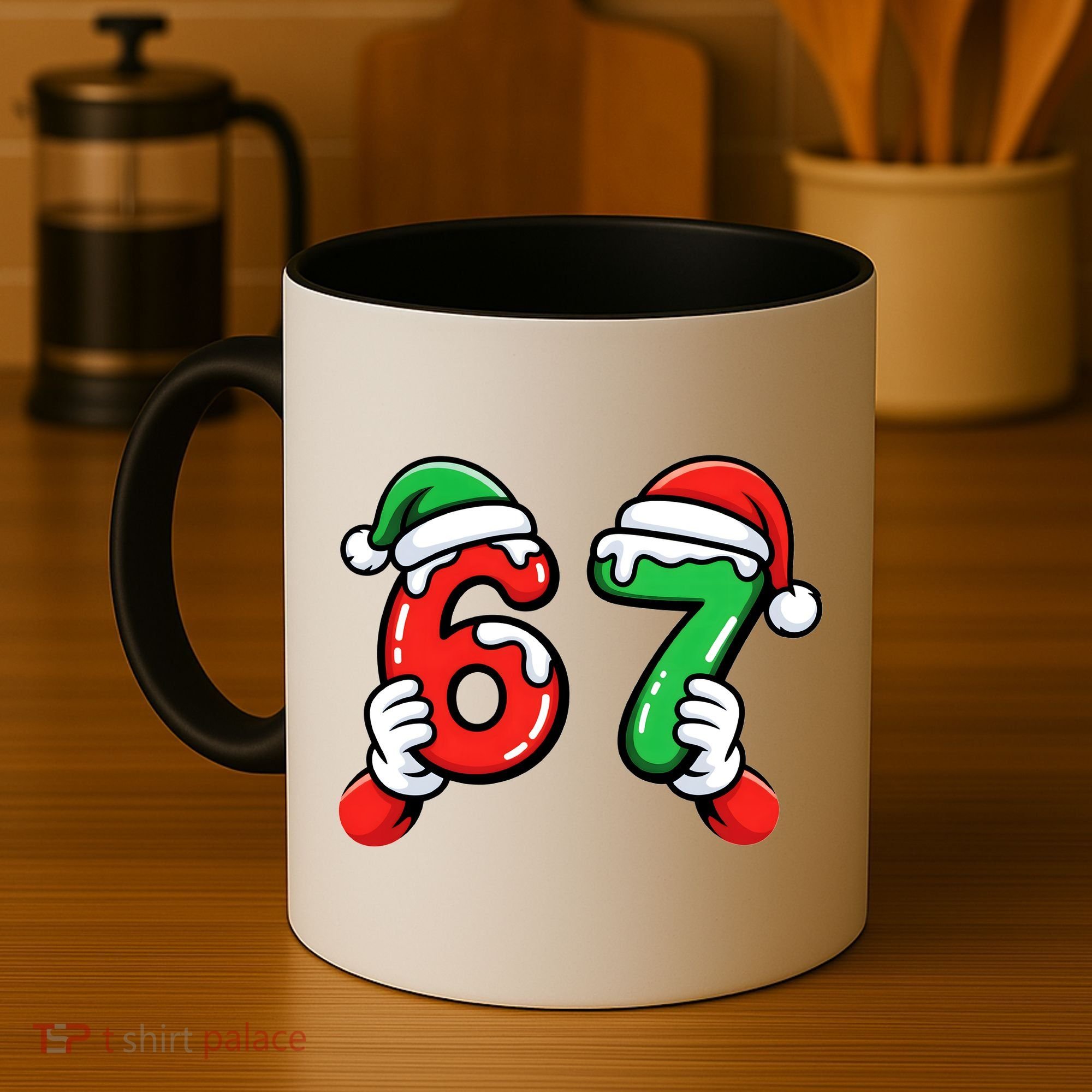 Christmas 67 Santa Hands 6-7 Meme Funny  Coffee Mug