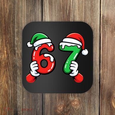 Christmas 67 Santa Hands 6-7 Meme Funny  Coaster