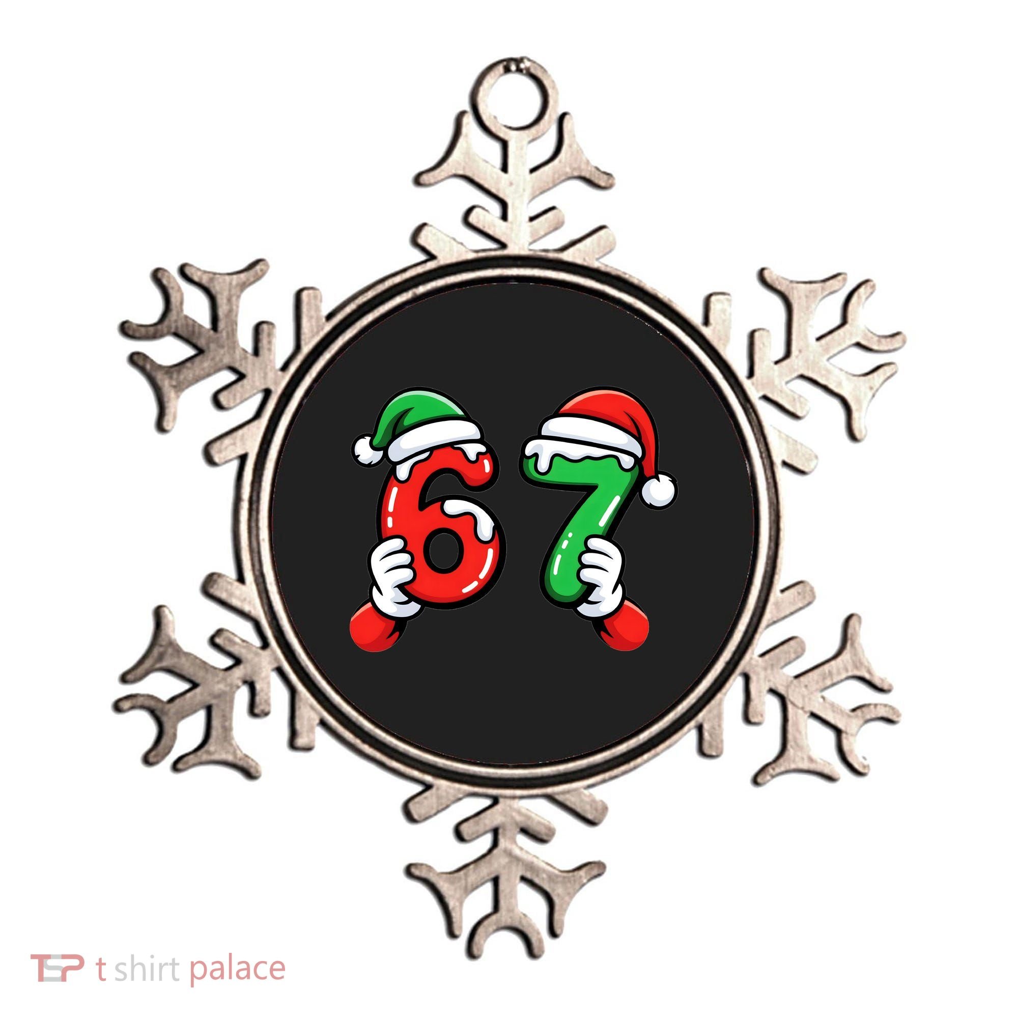 Christmas 67 Santa Hands 6-7 Meme Funny  Ornament