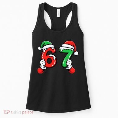 Christmas 67 Santa Hands 6-7 Meme Funny  Women's Tank Top