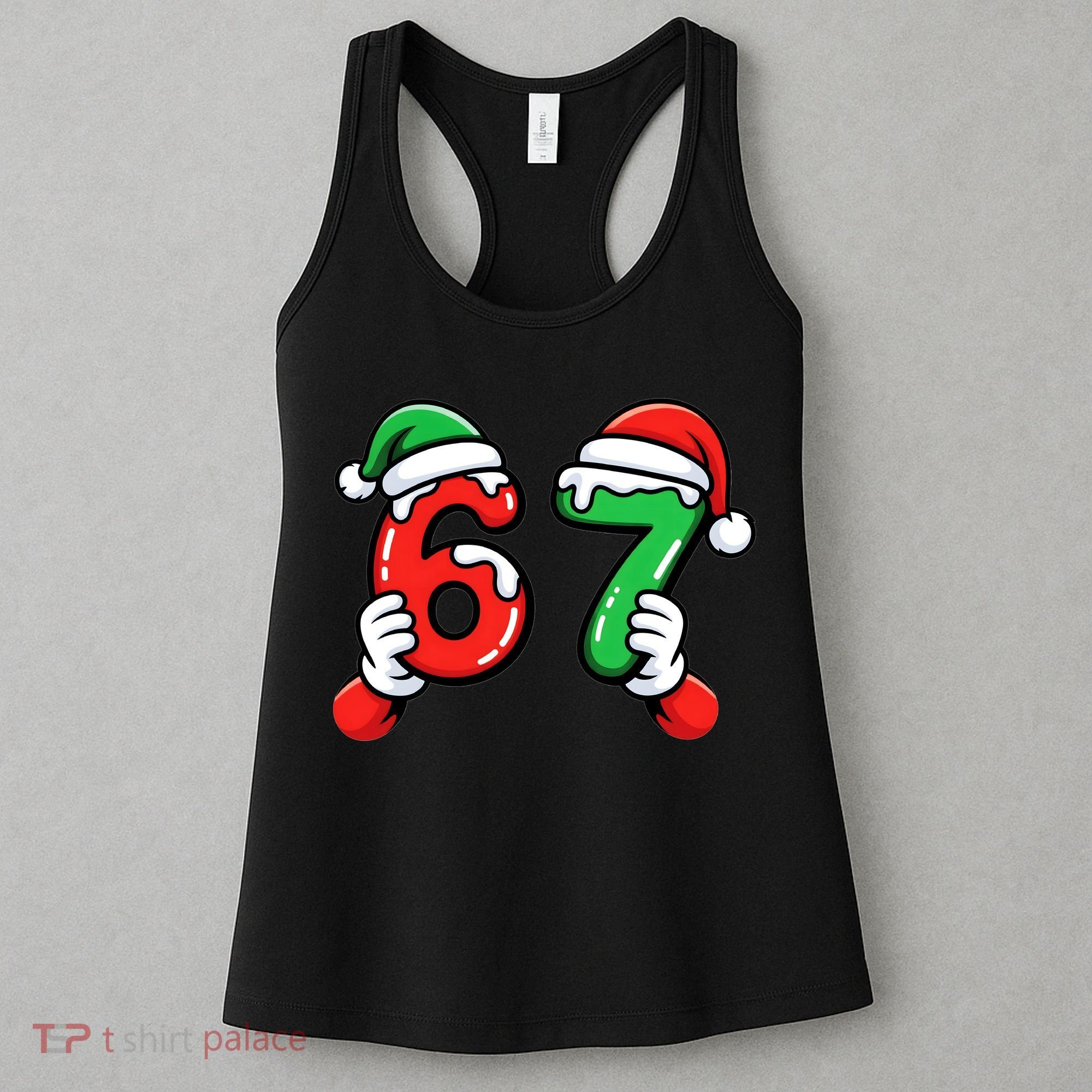 Christmas 67 Santa Hands 6-7 Meme Funny  Women's Tank Top
