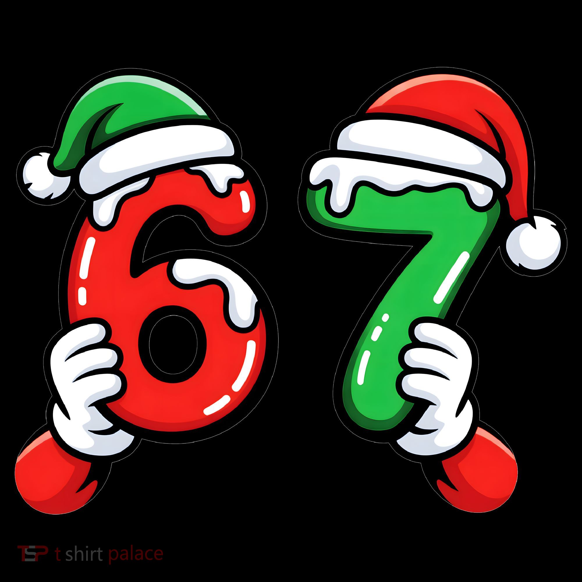 Christmas 67 Santa Hands 6-7 Meme Funny  Women's Tank Top