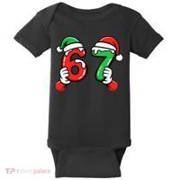 Christmas 67 Santa Hands 6-7 Meme Funny  Baby Bodysuit thumb 0