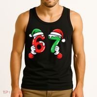 Christmas 67 Santa Hands 6-7 Meme Funny  Tank Top thumb 3