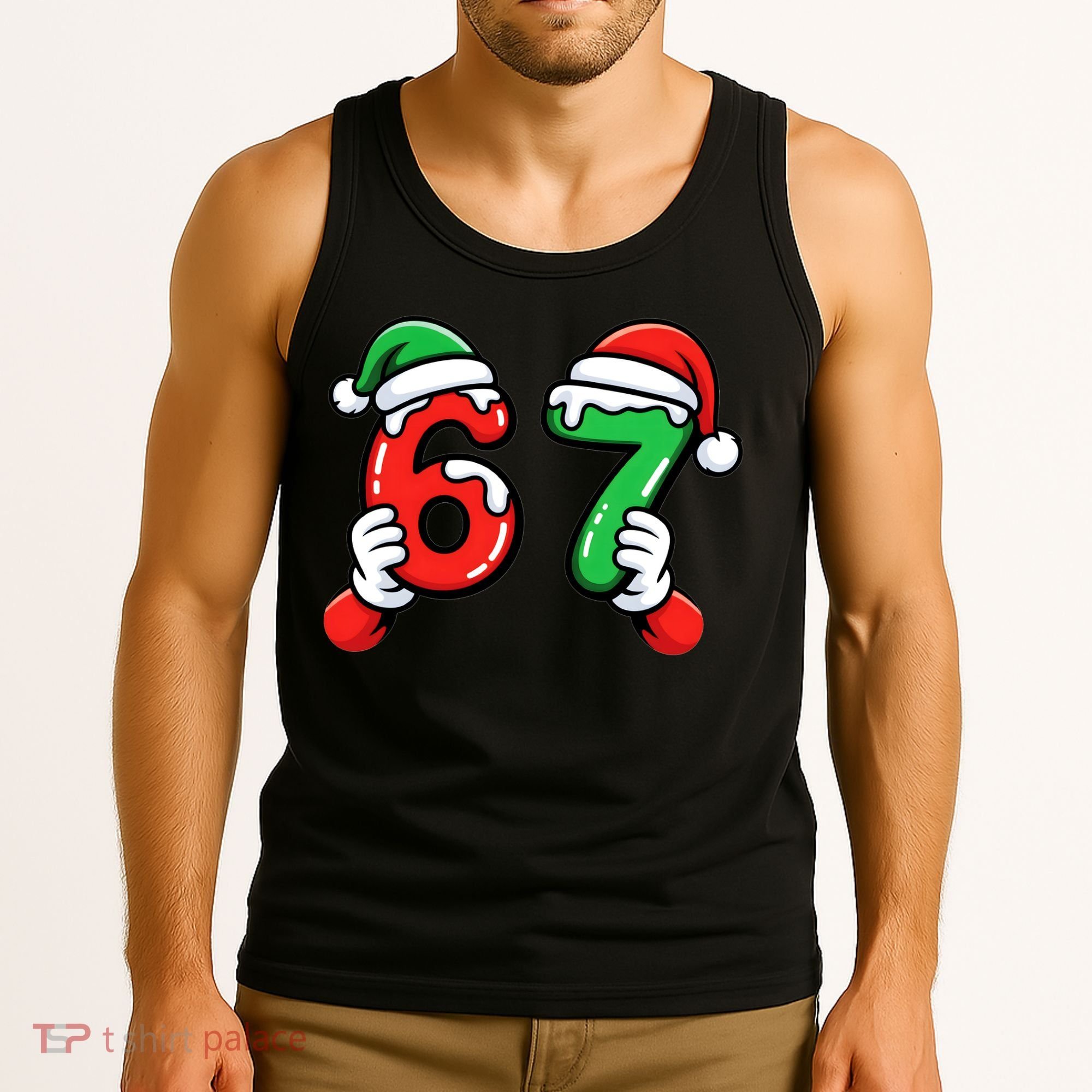 Christmas 67 Santa Hands 6-7 Meme Funny  Tank Top
