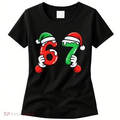 Christmas 67 Santa Hands 6-7 Meme Funny  Women's T-Shirt