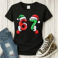 Christmas 67 Santa Hands 6-7 Meme Funny  Women's T-Shirt thumb 3