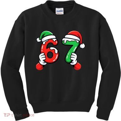 Christmas 67 Santa Hands 6-7 Meme Funny  Kids Sweatshirt