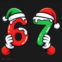Christmas 67 Santa Hands 6-7 Meme Funny  Kids T-Shirt thumb 4