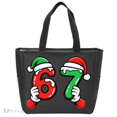Christmas 67 Santa Hands 6-7 Meme Funny  Tote Bag