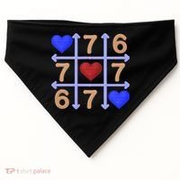 Crochet 6-7 Valentines Day 67 Meme Tik Tak Toe USA-Made Doggie Bandana thumb 0