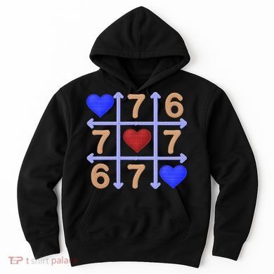 Crochet 6-7 Valentines Day 67 Meme Tik Tak Toe Hoodie