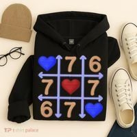 Crochet 6-7 Valentines Day 67 Meme Tik Tak Toe Hoodie thumb 4