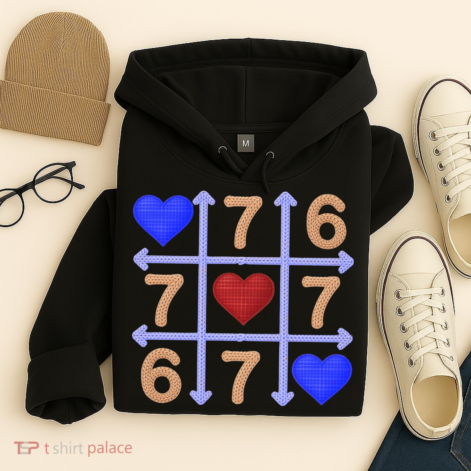 Crochet 6-7 Valentines Day 67 Meme Tik Tak Toe Hoodie