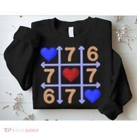 Crochet 6-7 Valentines Day 67 Meme Tik Tak Toe Sweatshirt thumb 2