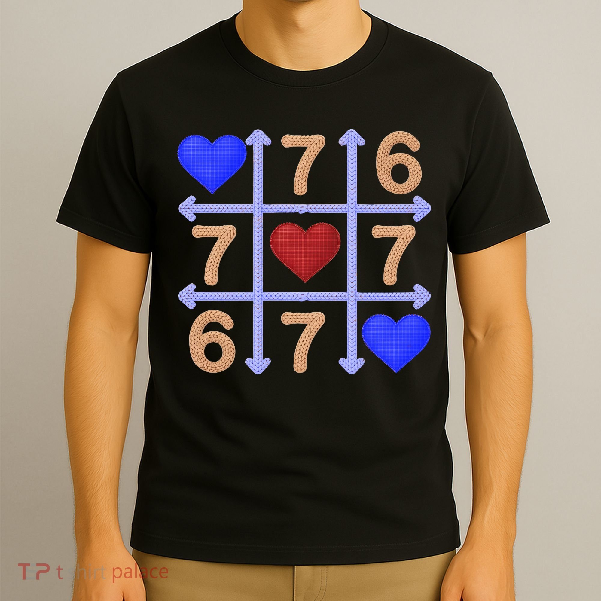 Crochet 6-7 Valentines Day 67 Meme Tik Tak Toe T-Shirt