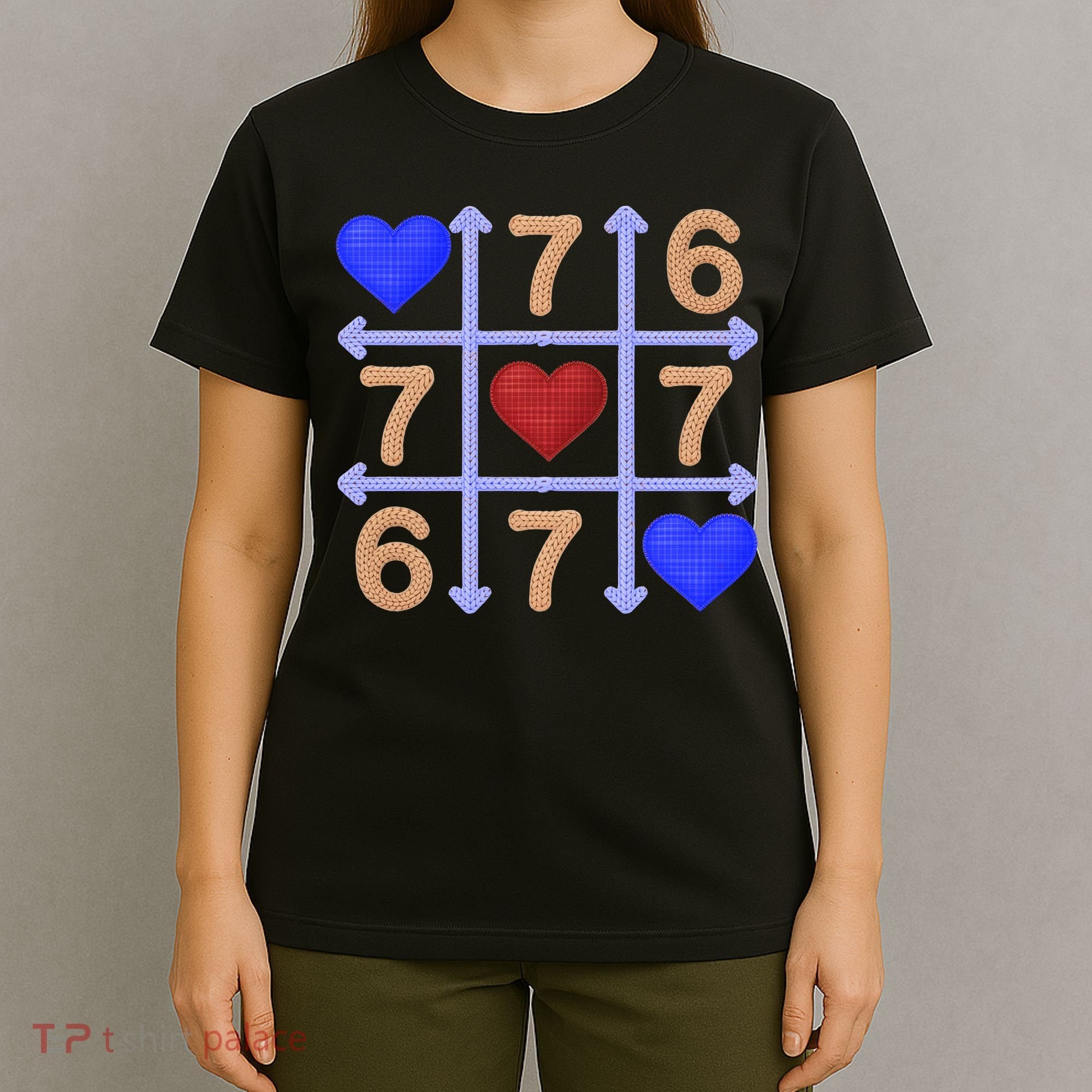 Crochet 6-7 Valentines Day 67 Meme Tik Tak Toe T-Shirt