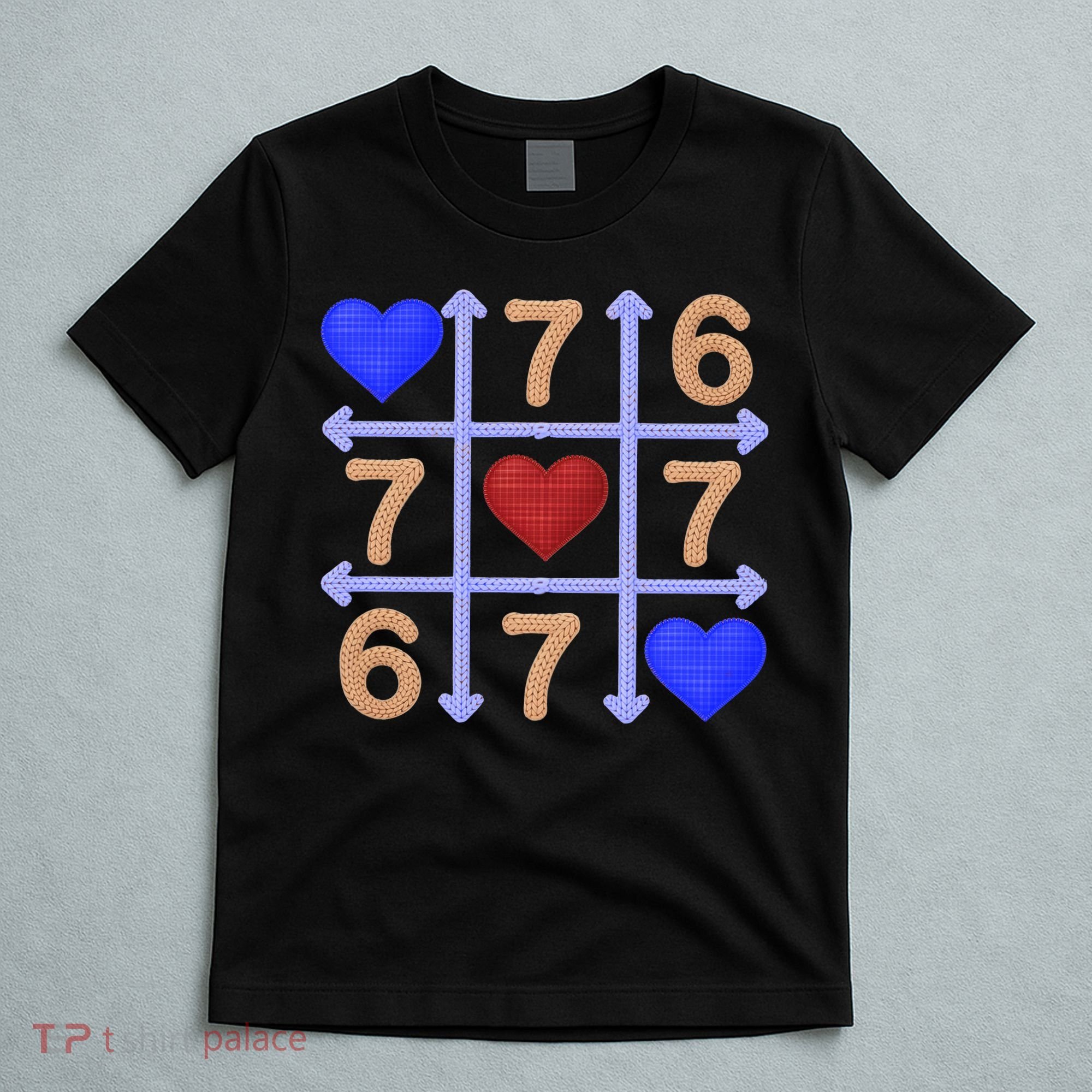 Crochet 6-7 Valentines Day 67 Meme Tik Tak Toe T-Shirt
