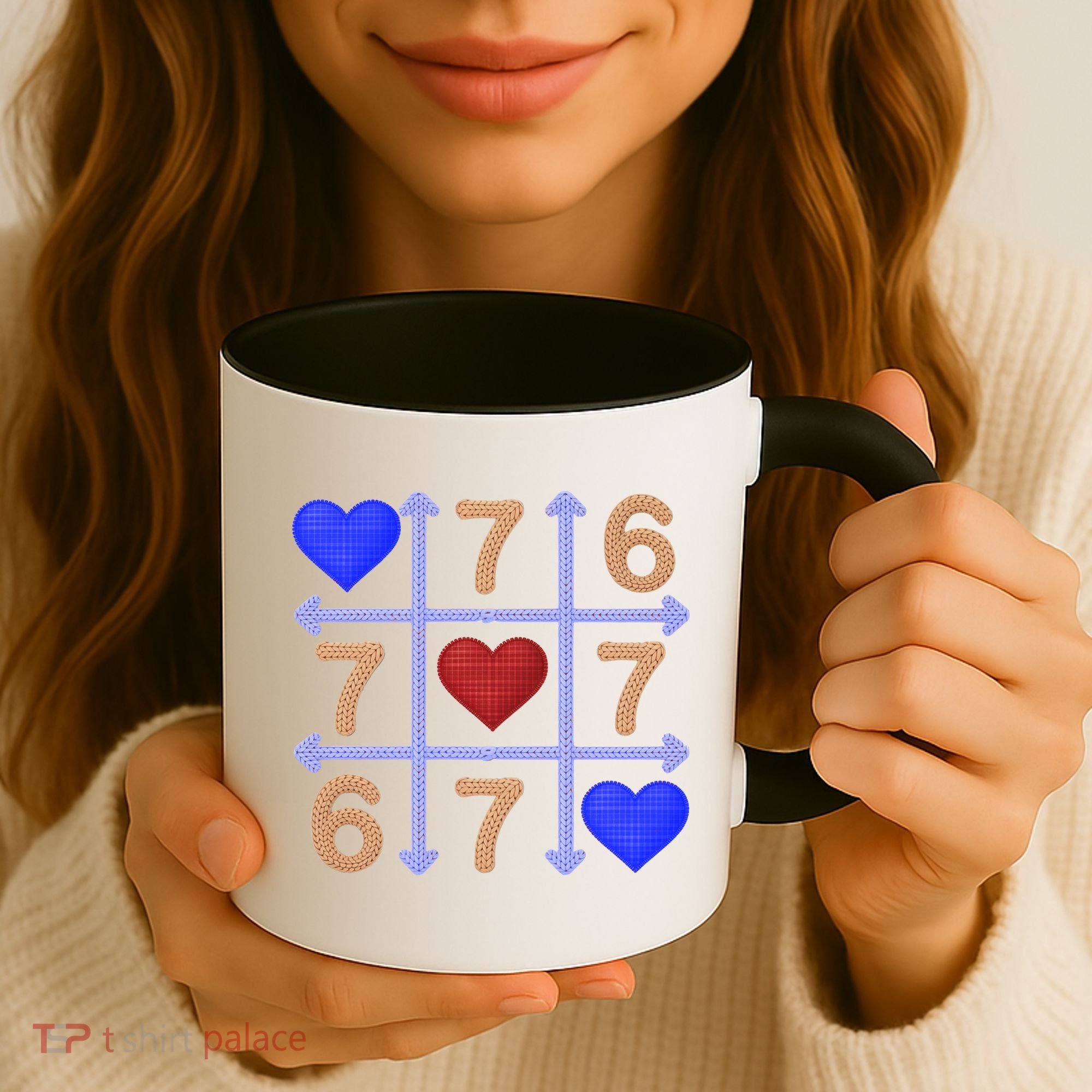 Crochet 6-7 Valentines Day 67 Meme Tik Tak Toe Coffee Mug