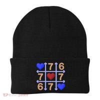 Crochet 6-7 Valentines Day 67 Meme Tik Tak Toe Beanie thumb 0