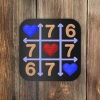Crochet 6-7 Valentines Day 67 Meme Tik Tak Toe Coaster thumb 0