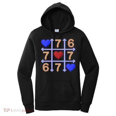 Crochet 6-7 Valentines Day 67 Meme Tik Tak Toe Women's Hoodie