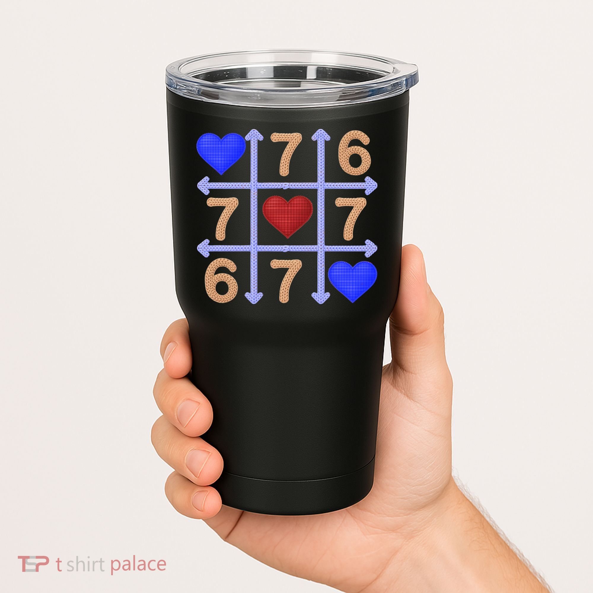 Crochet 6-7 Valentines Day 67 Meme Tik Tak Toe Tumbler