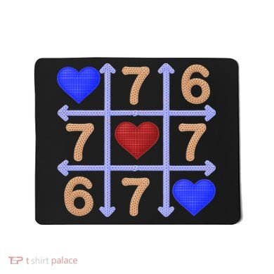 Crochet 6-7 Valentines Day 67 Meme Tik Tak Toe Mousepad